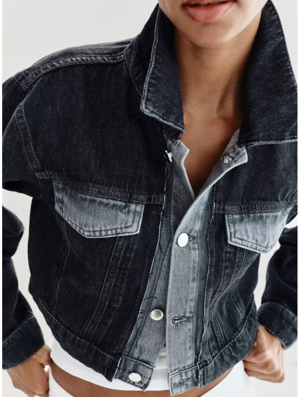 ZARA GRAY Z1975 SHORT DENIM JACKET 🩶🩶🩶